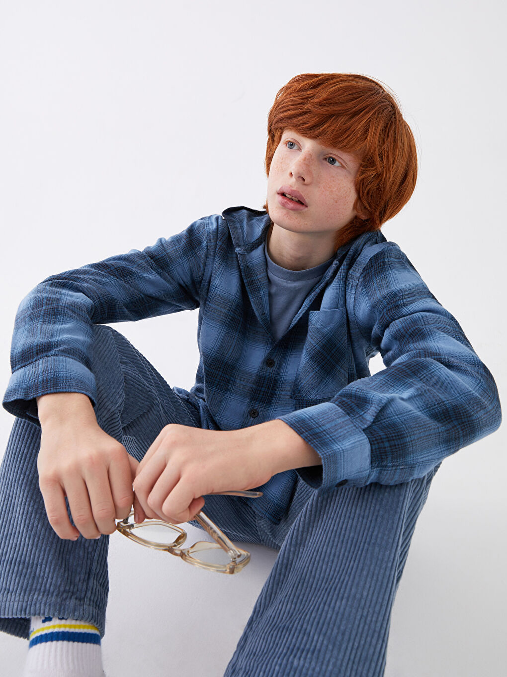 Opušteni kroj košulja sa kapuljačom od kepera za dečake-2