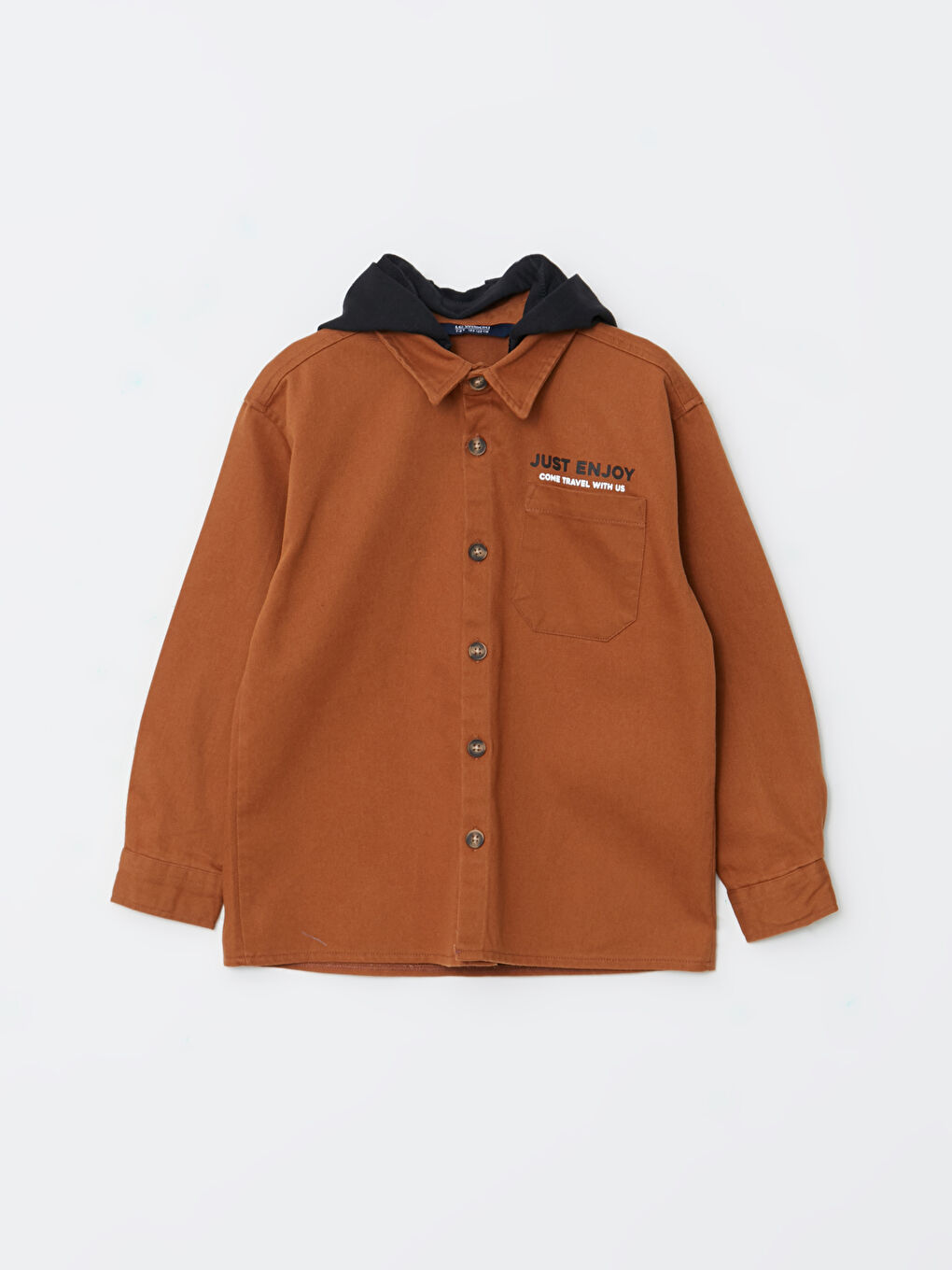 LCW Kids Comfortable Fit Hooded Gabardine Boy Shirt -W25145Z4-H4M