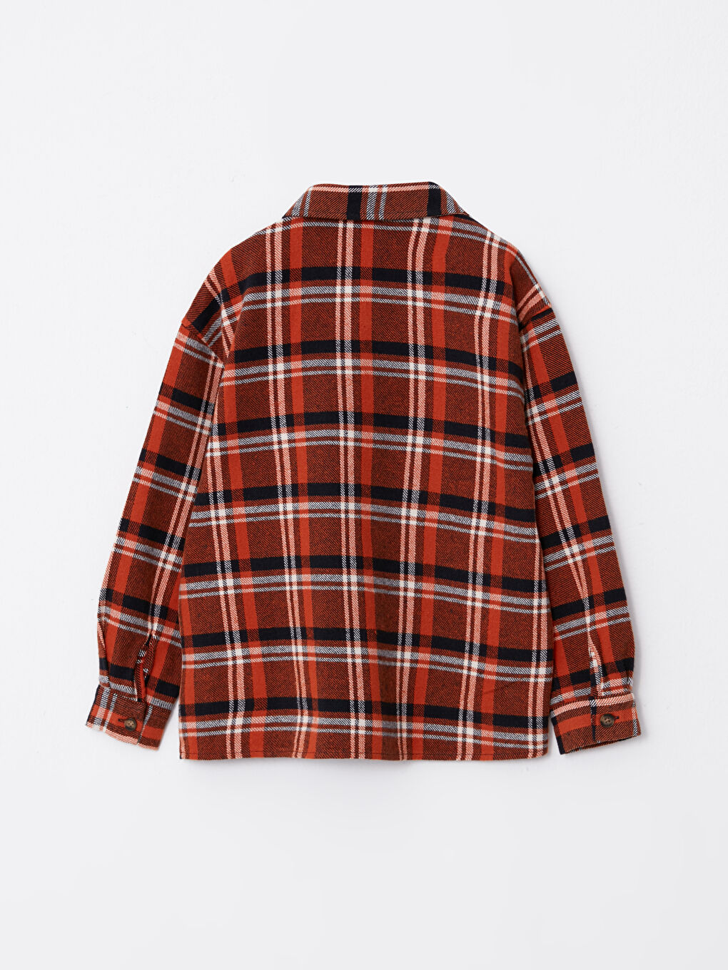 Plaid Long Sleeve Gabardine Boy Shirt-4