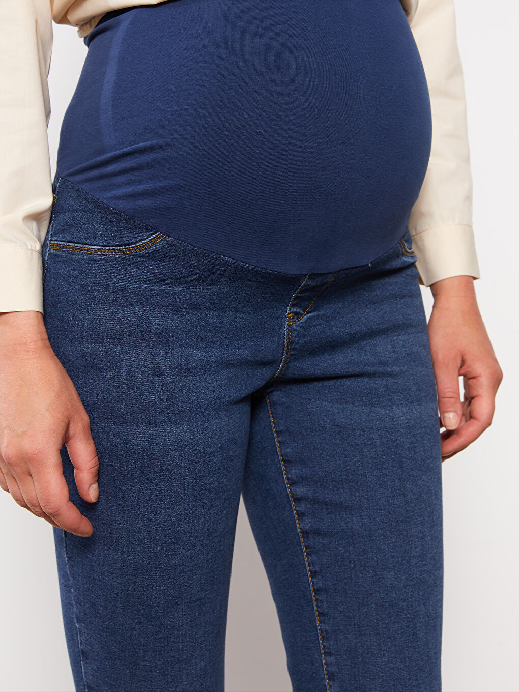 LCWAIKIKI Maternity İndigo Karın Panelli Mercury Skinny Fit Düz Cep Detaylı Hamile Rodeo Jean Pantolon - 2