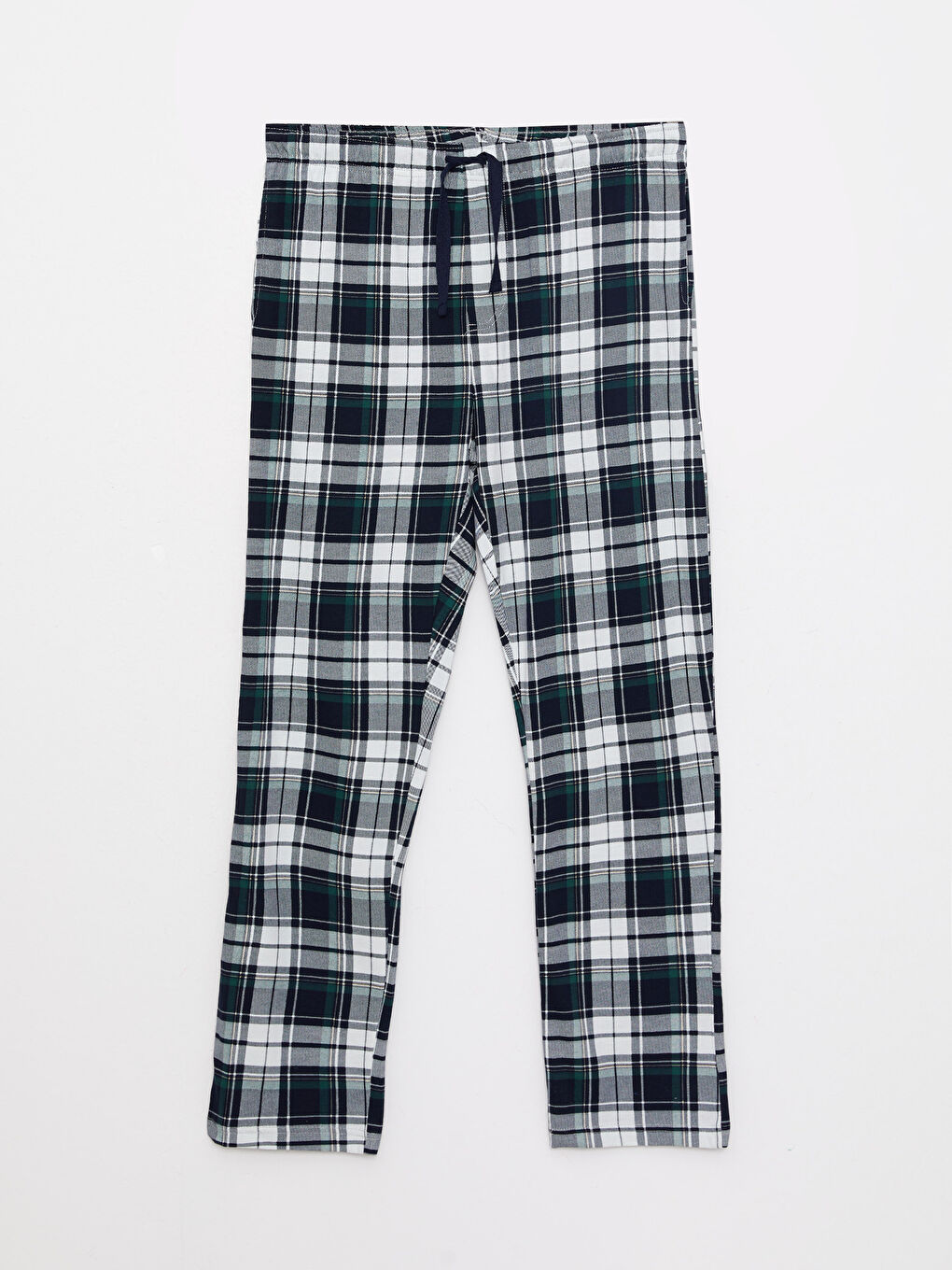 Yeşil Standart Kalıp Ekose Erkek Pijama Alt-5