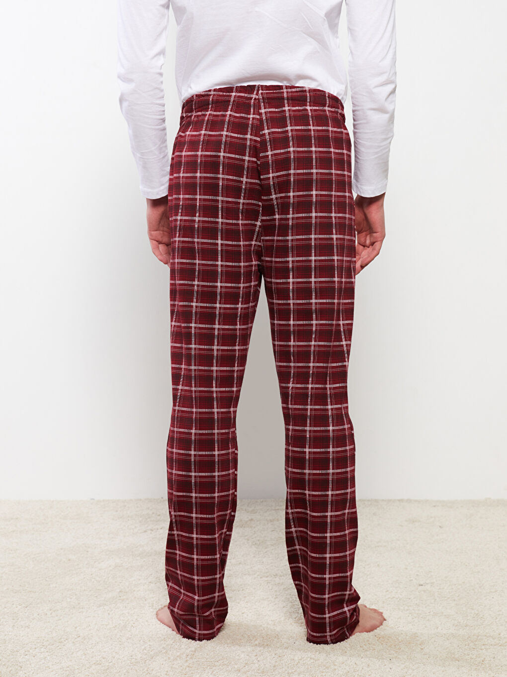 Мужские пижамные брюки в клетку стандартного кроя-4