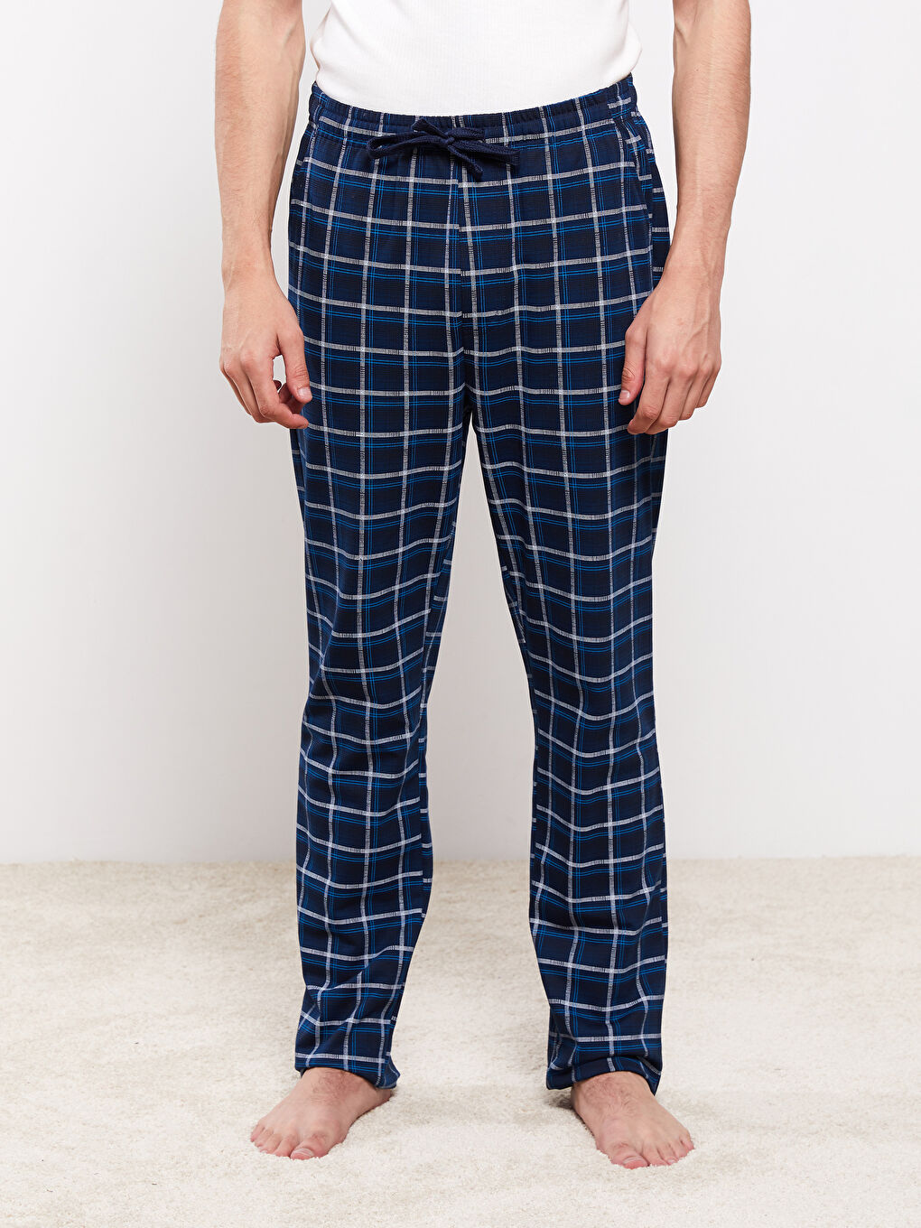 Мужские пижамные брюки в клетку стандартного кроя-2
