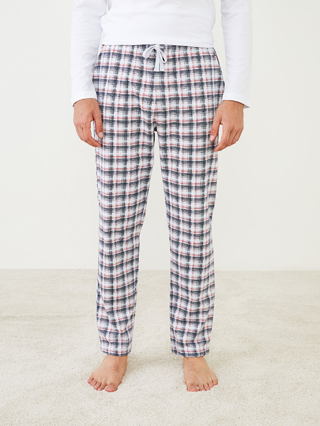 Редовен фит Каре Долнища на пижами за мъже-3