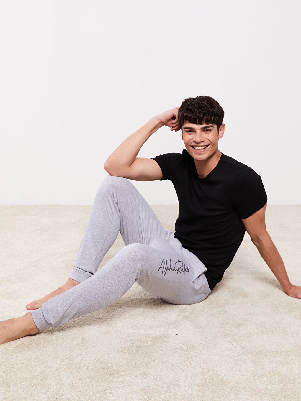 Gri Standart Kalıp Erkek Jogger Pijama Alt