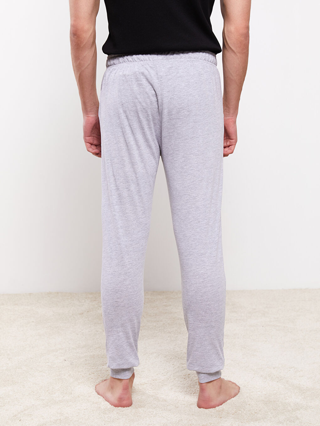 Gri Standart Kalıp Erkek Jogger Pijama Alt-3