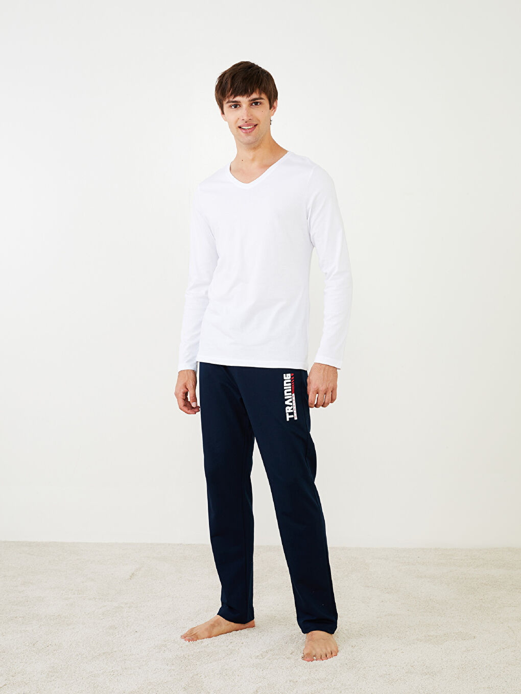 Lacivert Standart Kalıp Erkek Pijama Alt-1