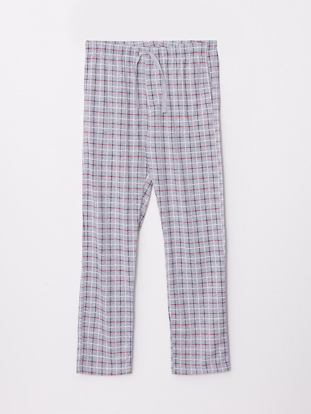 Gri Standart Kalıp Ekose Erkek Pijama Alt-5