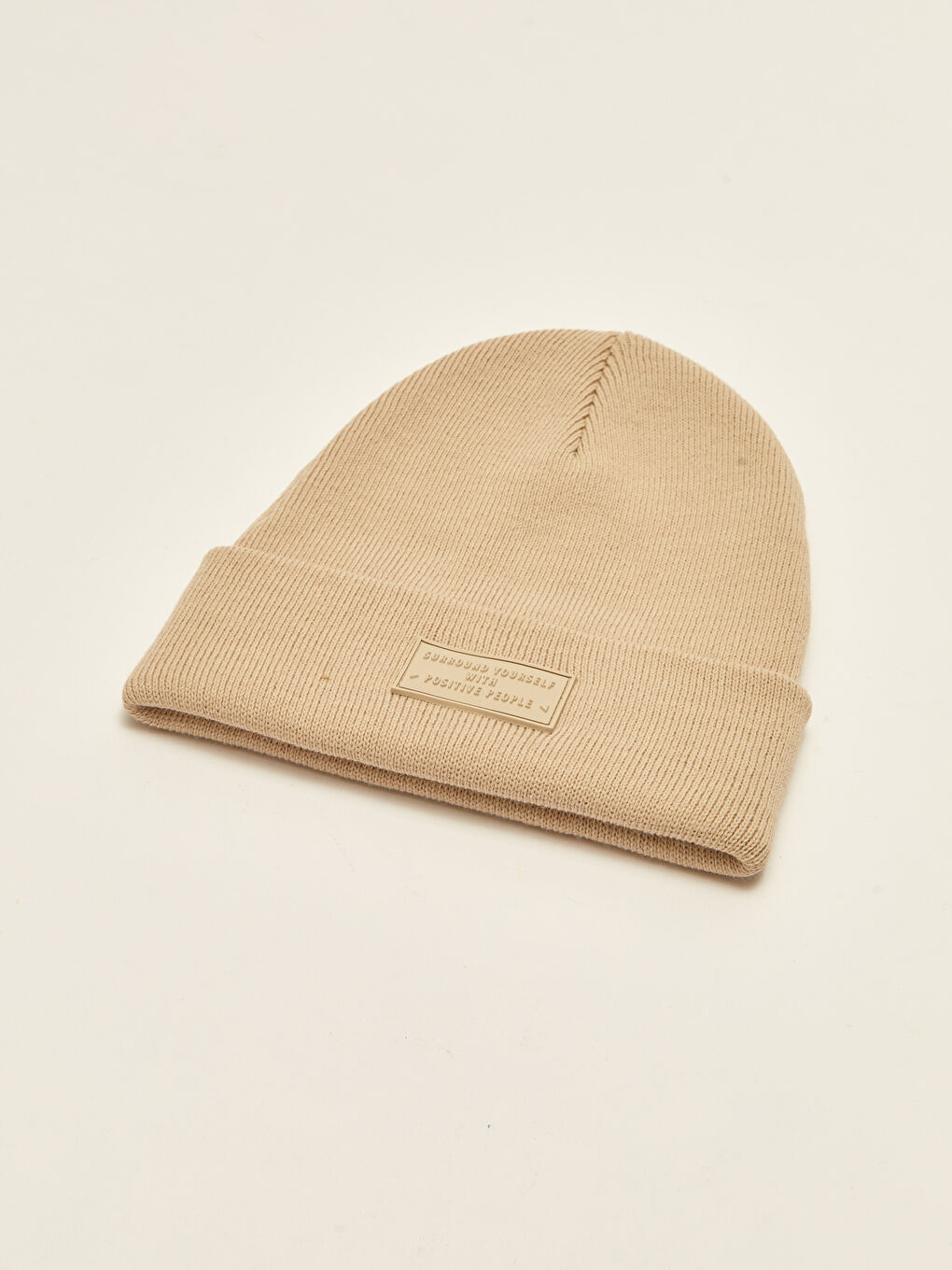 Label Detailed Men's Beanie-3
