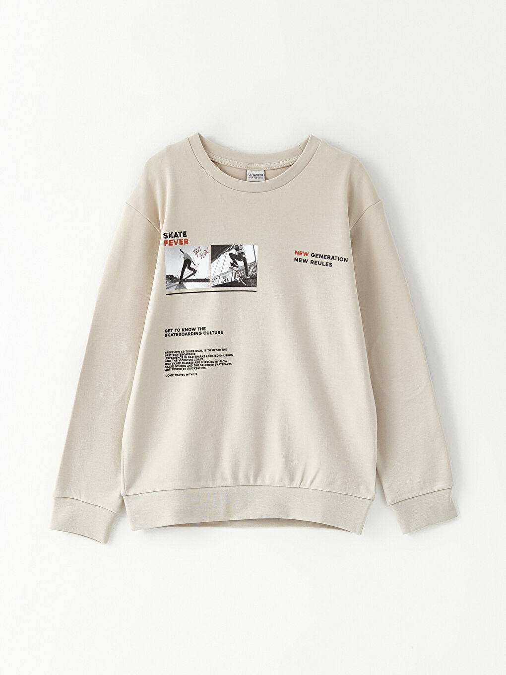 LCW Kids Crew Neck Printed Long Sleeve Boys' T-Shirt -W25217Z4-G5V