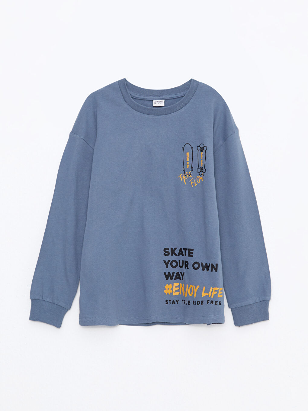 LCW Kids Свободна кройка кръгло деколте отпечатана тениска за момчета -W25219Z4-GZB