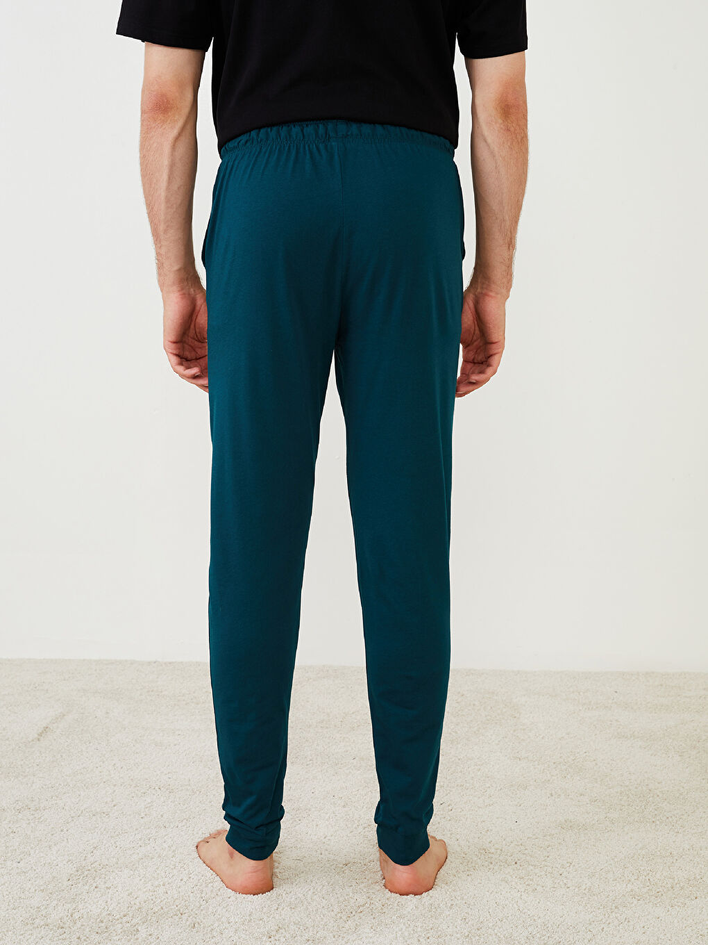 Petrol Slim Fit Baskılı Erkek Pijama Altı-4