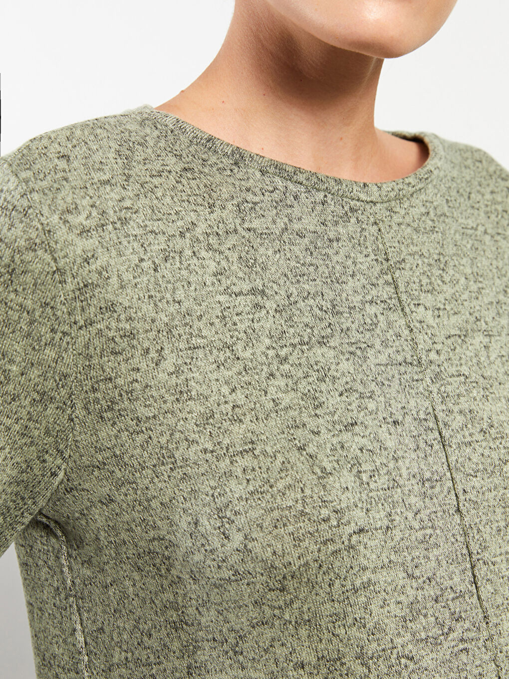 Rundhalsausschnitt Schlicht Langarm Damen T-Shirt-3