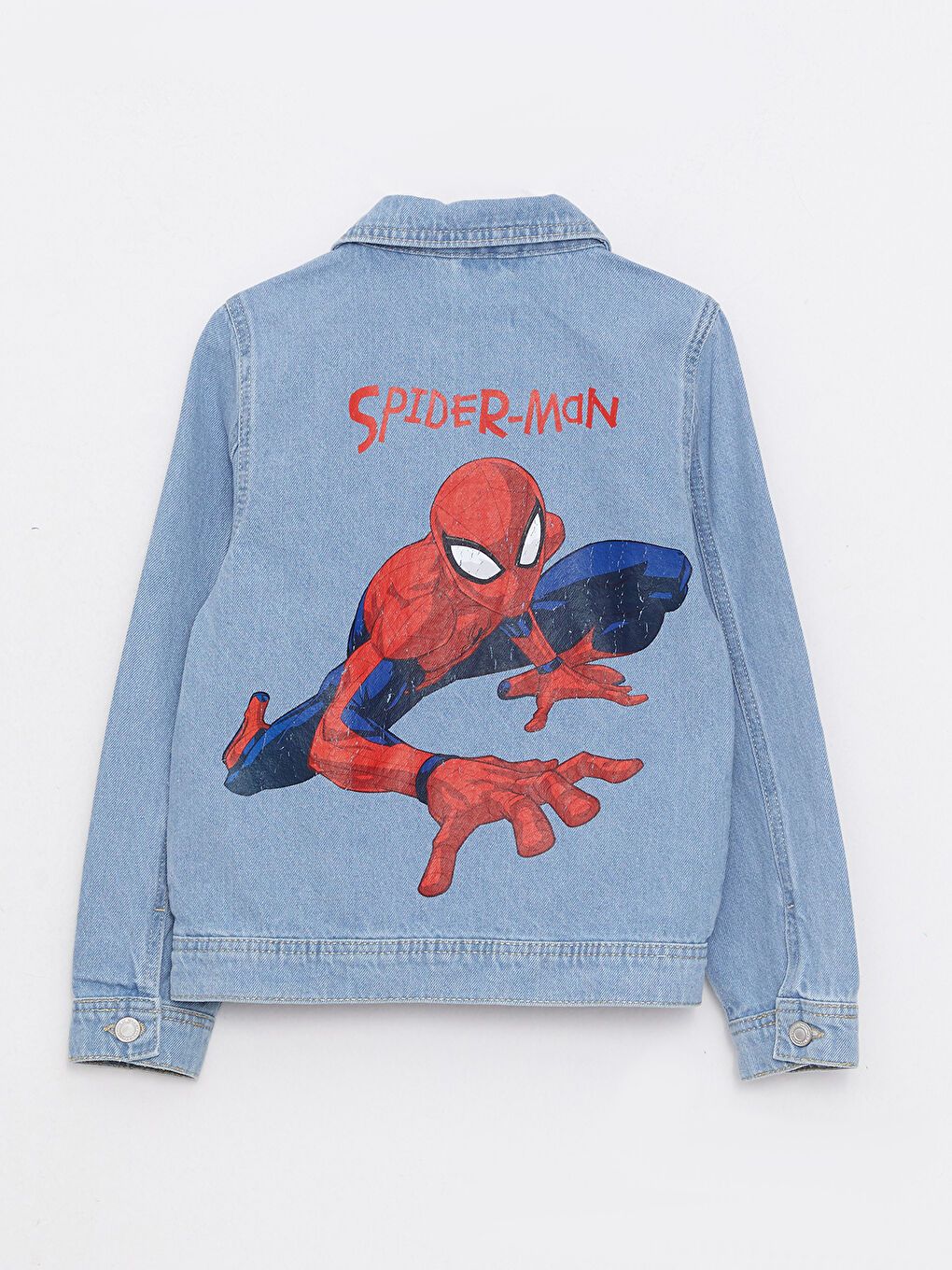 LCW Kids Açık İndigo Rodeo Gömlek Yaka Spiderman Baskılı Erkek Çocuk Jean Ceket - 1