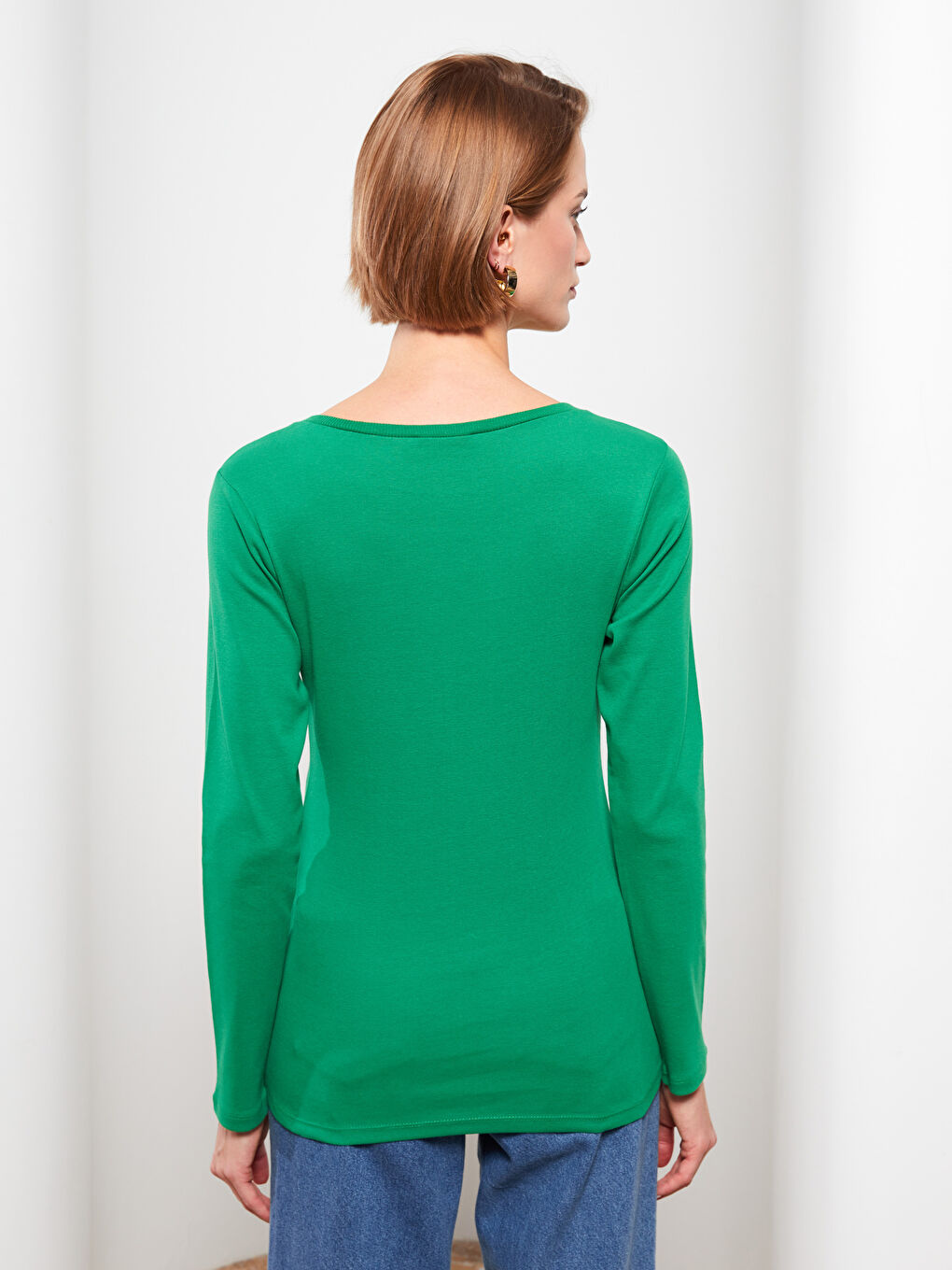 V-Neck Straight Long Sleeve Women's Body-4