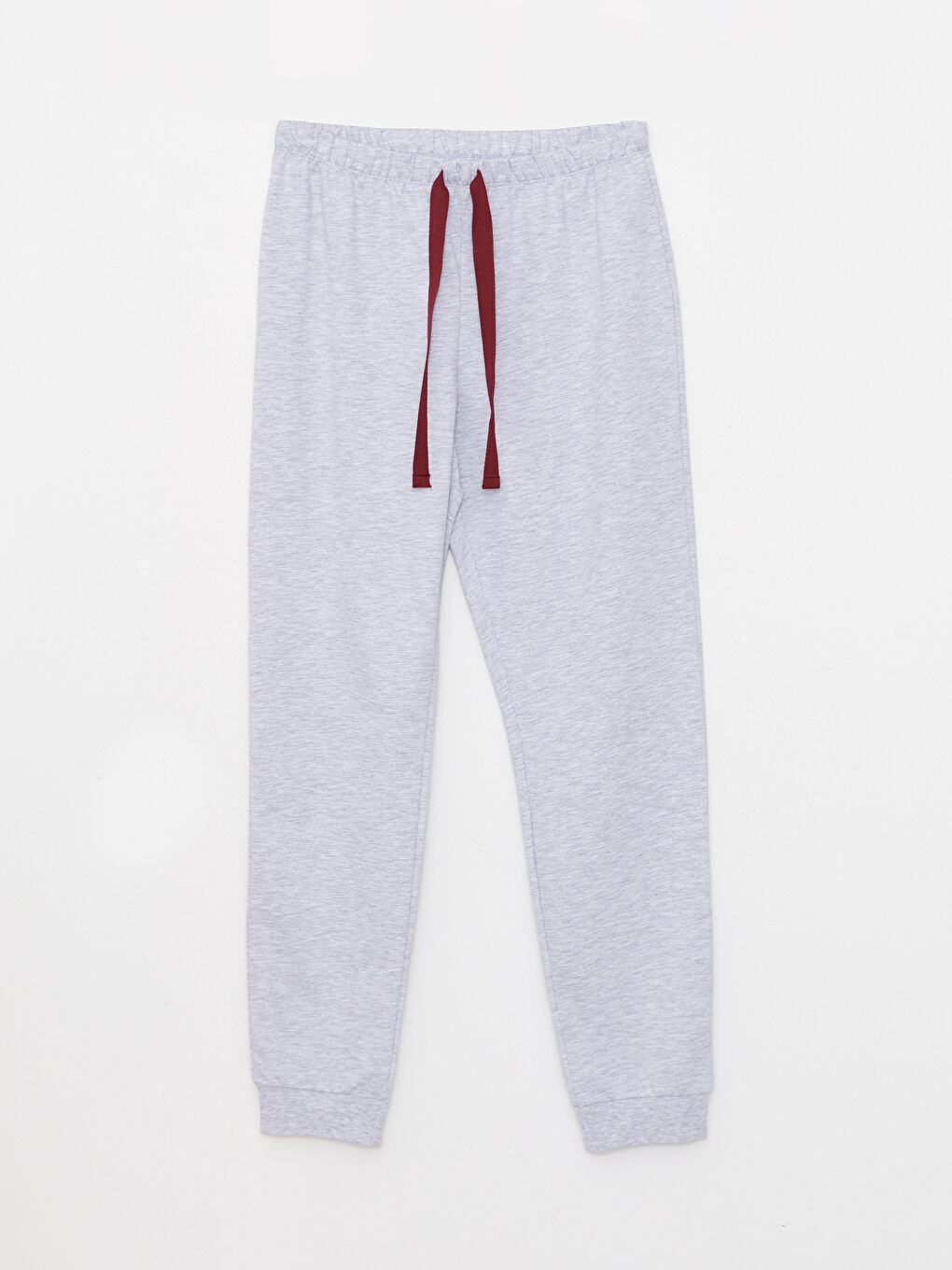 Gri Bisiklet Yaka Baskılı Uzun Kollu Kadın Pijama Takımı-8