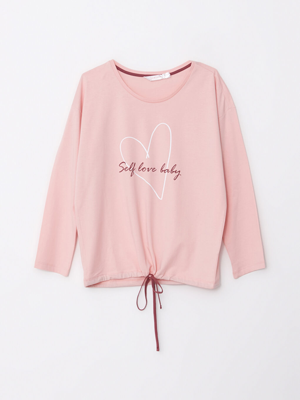 طقم بيجاما قطن كم طويل مطبوع برقبة دائرية للسيدات-6