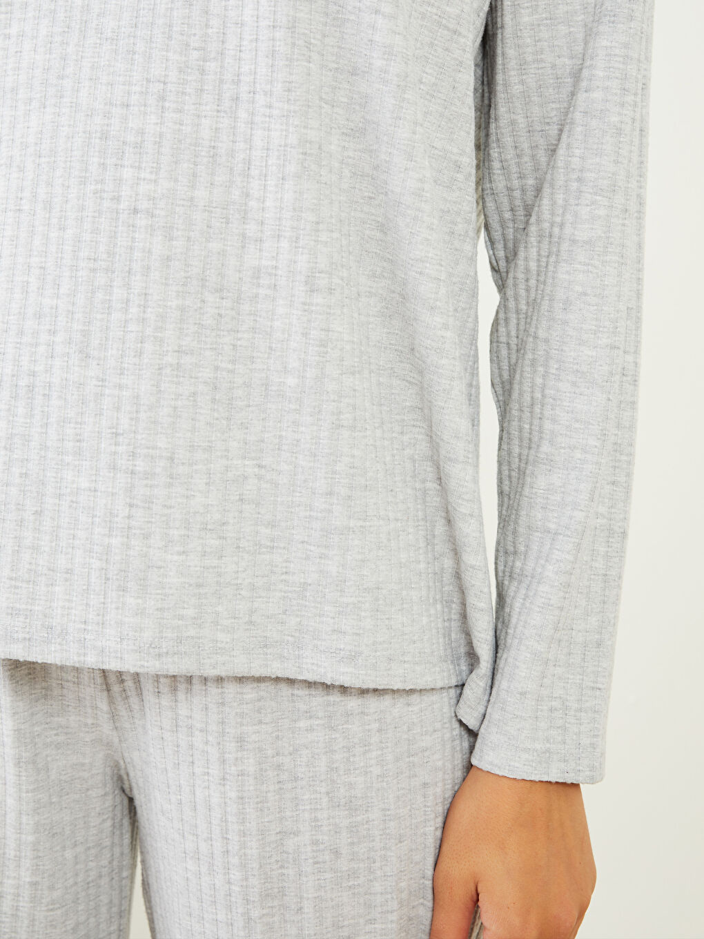 LCW DREAM V Neck Regular Long Sleeve Women's Pajama Set -W25259Z8-CT3