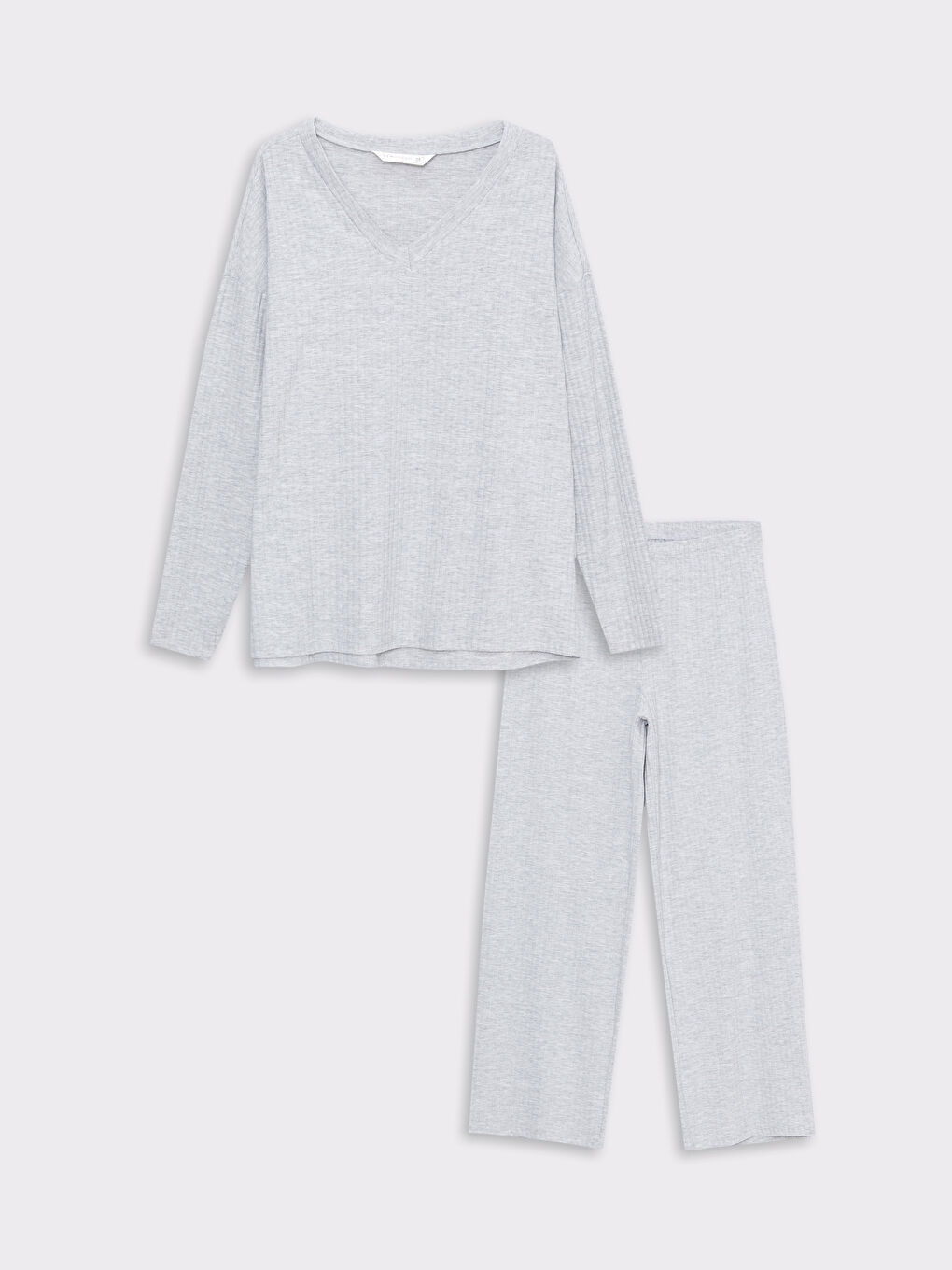 LCW DREAM V Neck Regular Long Sleeve Women's Pajama Set -W25259Z8-CT3