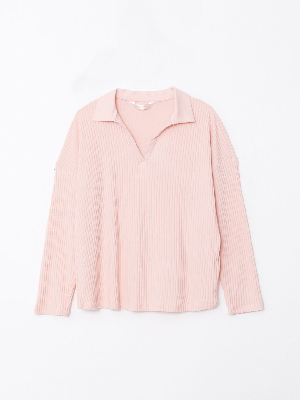 Polo Collar Straight Long Sleeve Women's Pajamas Set-6