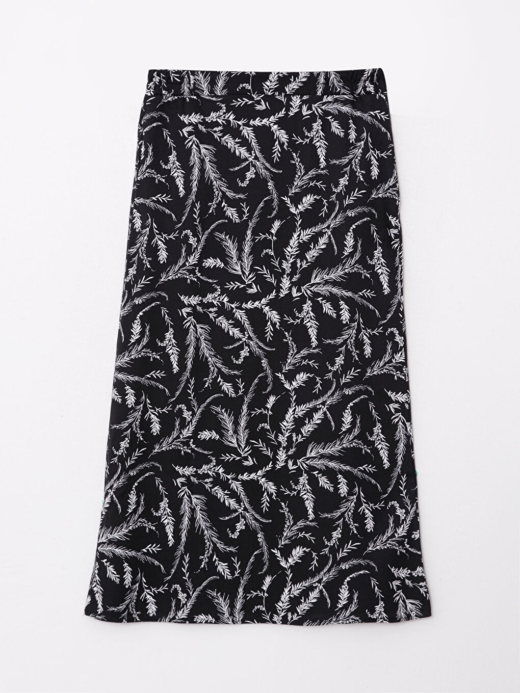 Karışık Beli Lastikli Desenli Viskon Kadın Etek-5