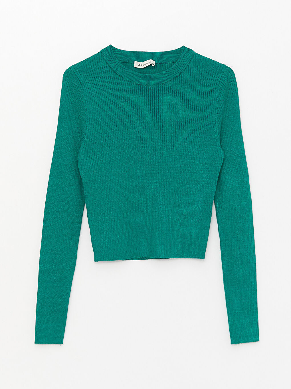Crew Neck Plain Long Sleeve Women's Knitwear Sweater -W25269Z8-H1N