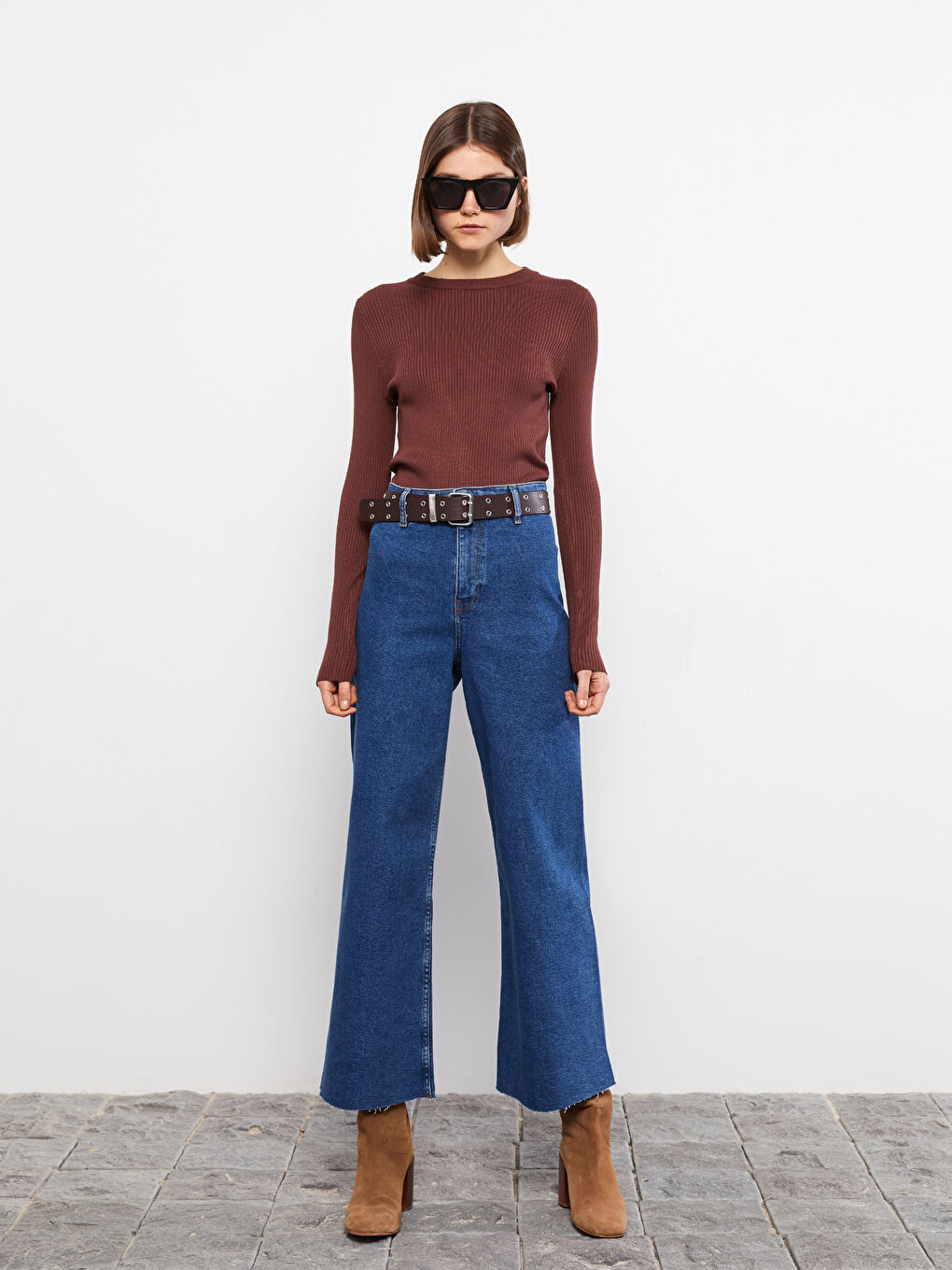 LCW Vision Crew Neck Plain Long Sleeve Women's Knitwear Sweater -W25269Z8-HFD