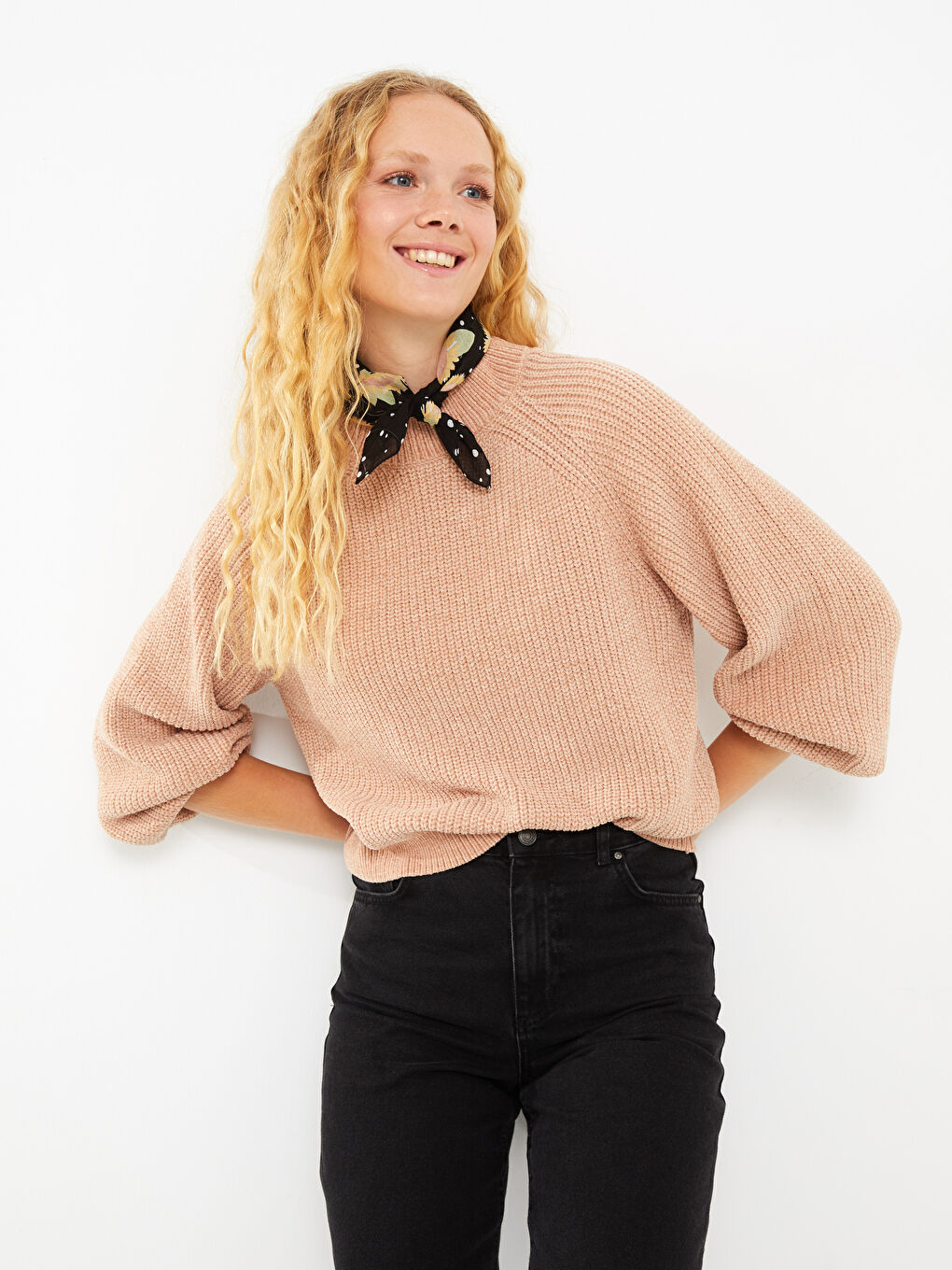 Funnel Neck Women's Knit Sweater