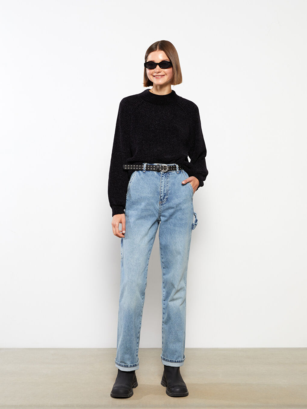 Funnel Neck Women's Knit Sweater -W25270Z8-RQN