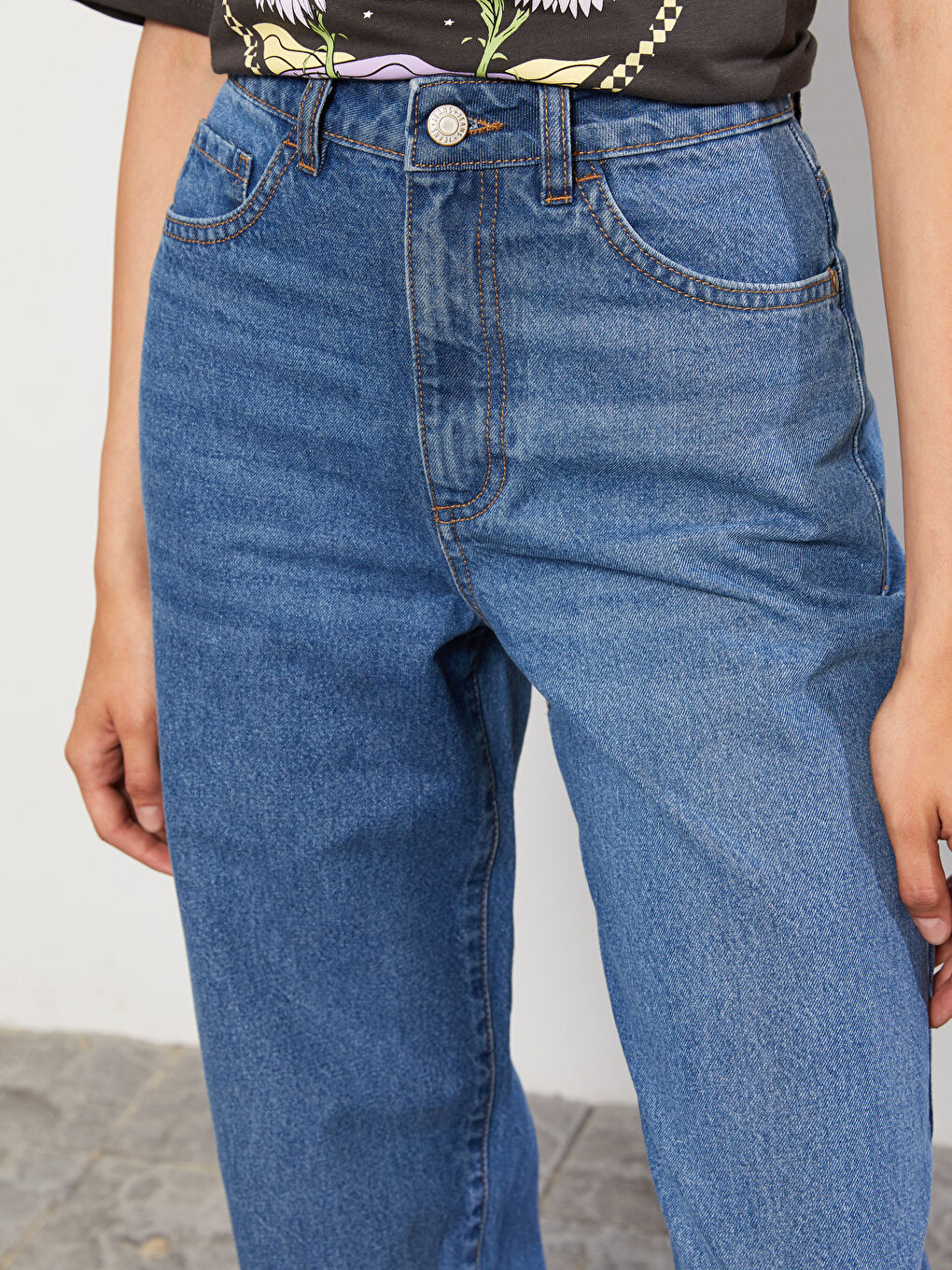 LCW Jeans Women's High Waist Wideleg Straight Rodeo Jeans -W25275Z8-507