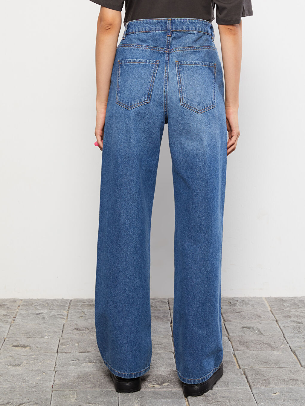 LCW Jeans Women's High Waist Wideleg Straight Rodeo Jeans -W25275Z8-507