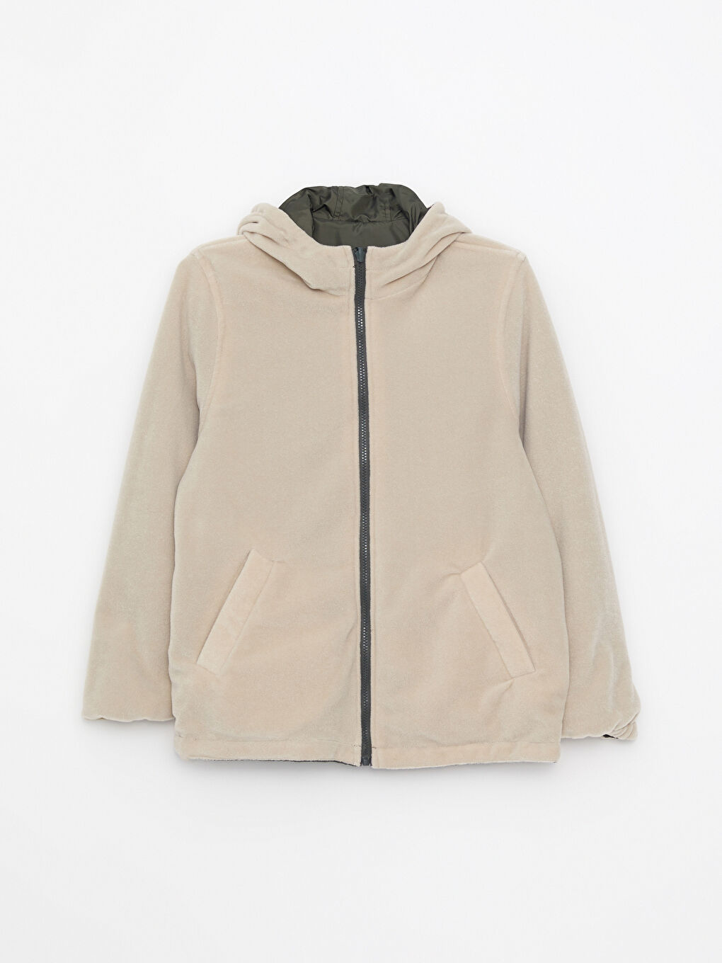 Hooded Straight Long Sleeve Reversible Women's Raincoat -W25294Z8-SEM