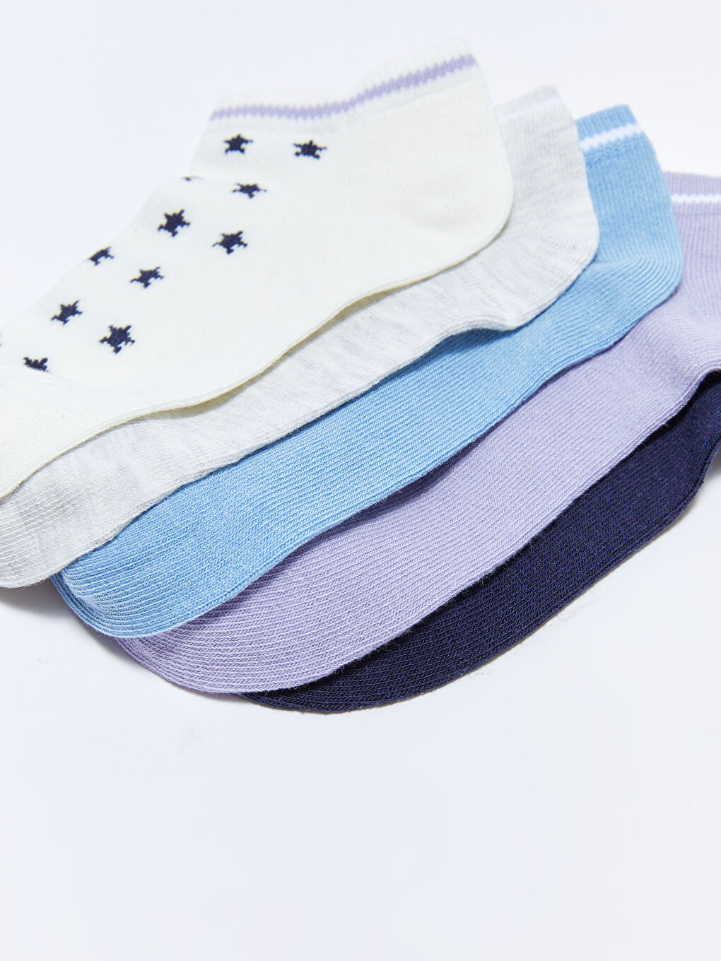 Patterned Girls' Trainer Socks 5 Pack-2
