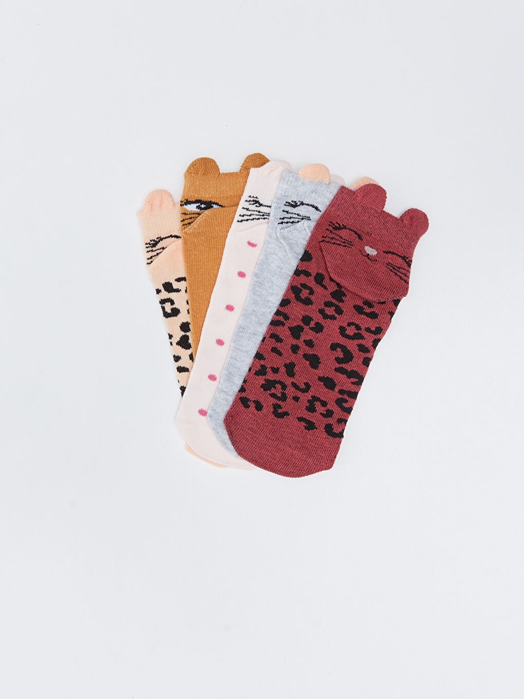 Patterned Girls' Trainer Socks 5 Pack