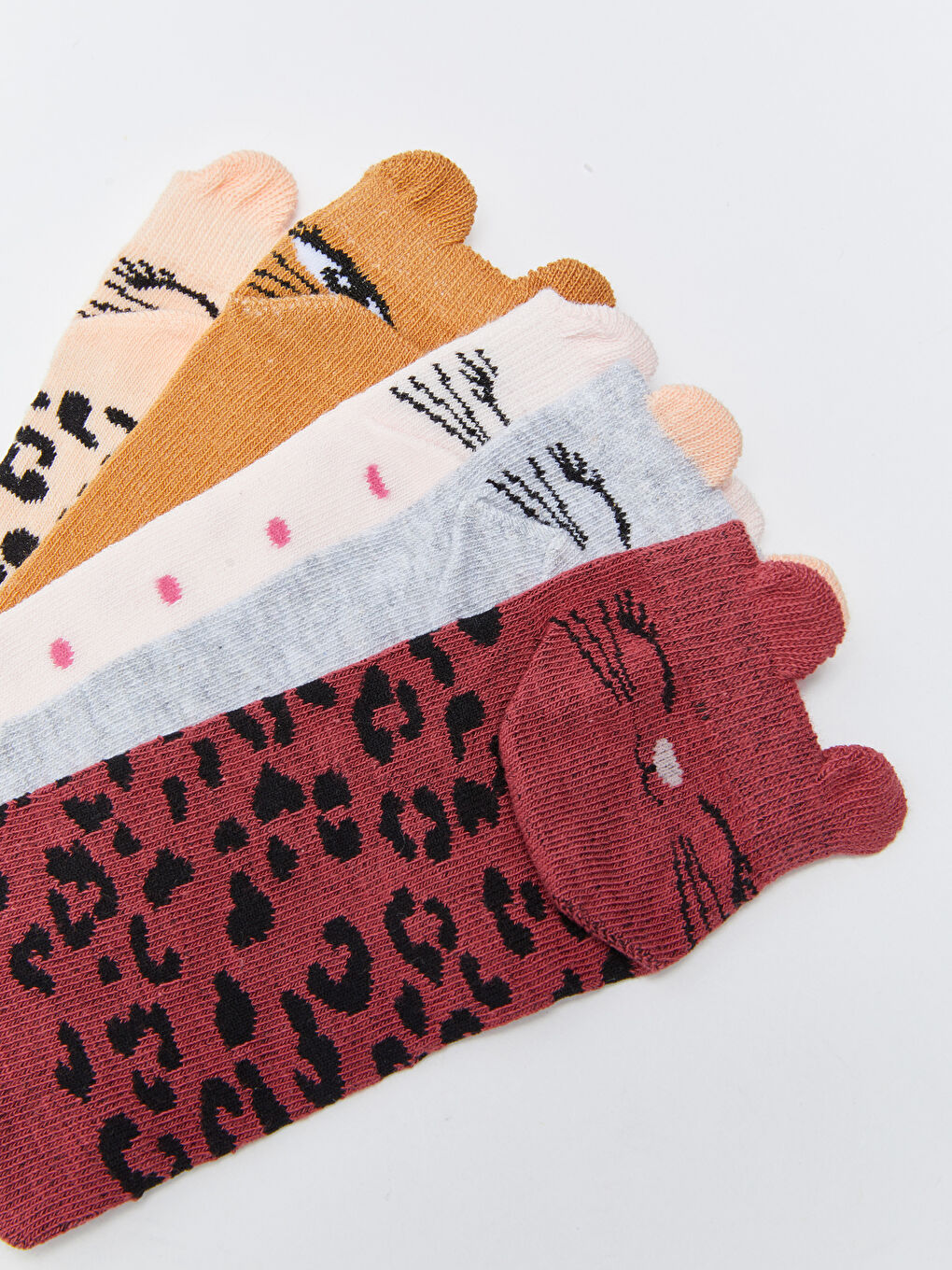 Patterned Girls' Trainer Socks 5 Pack-2