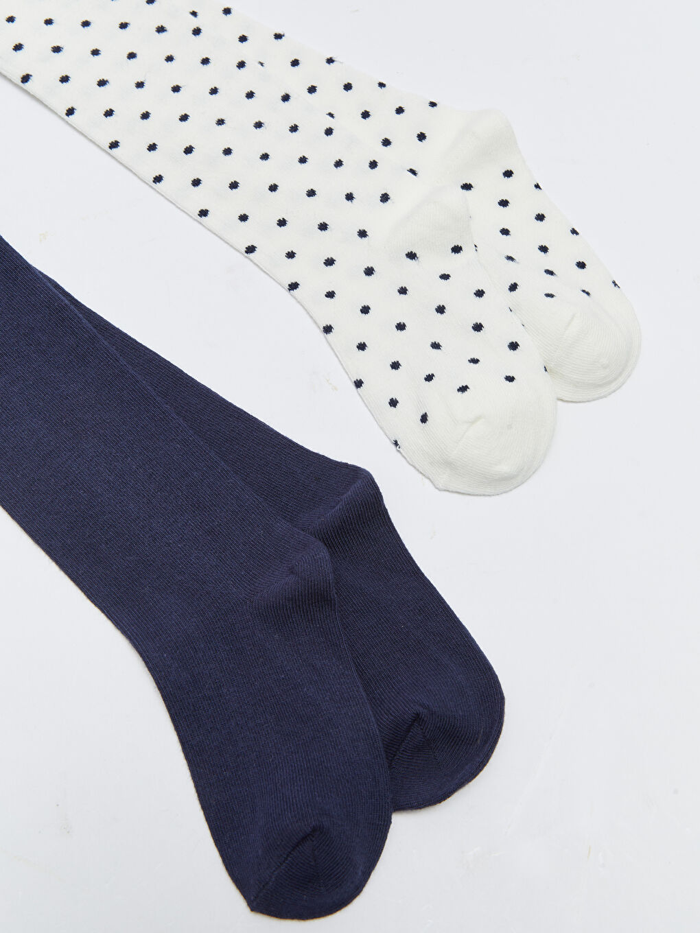 Ekru Kız Çocuk Külotlu Çorap 2'li-1