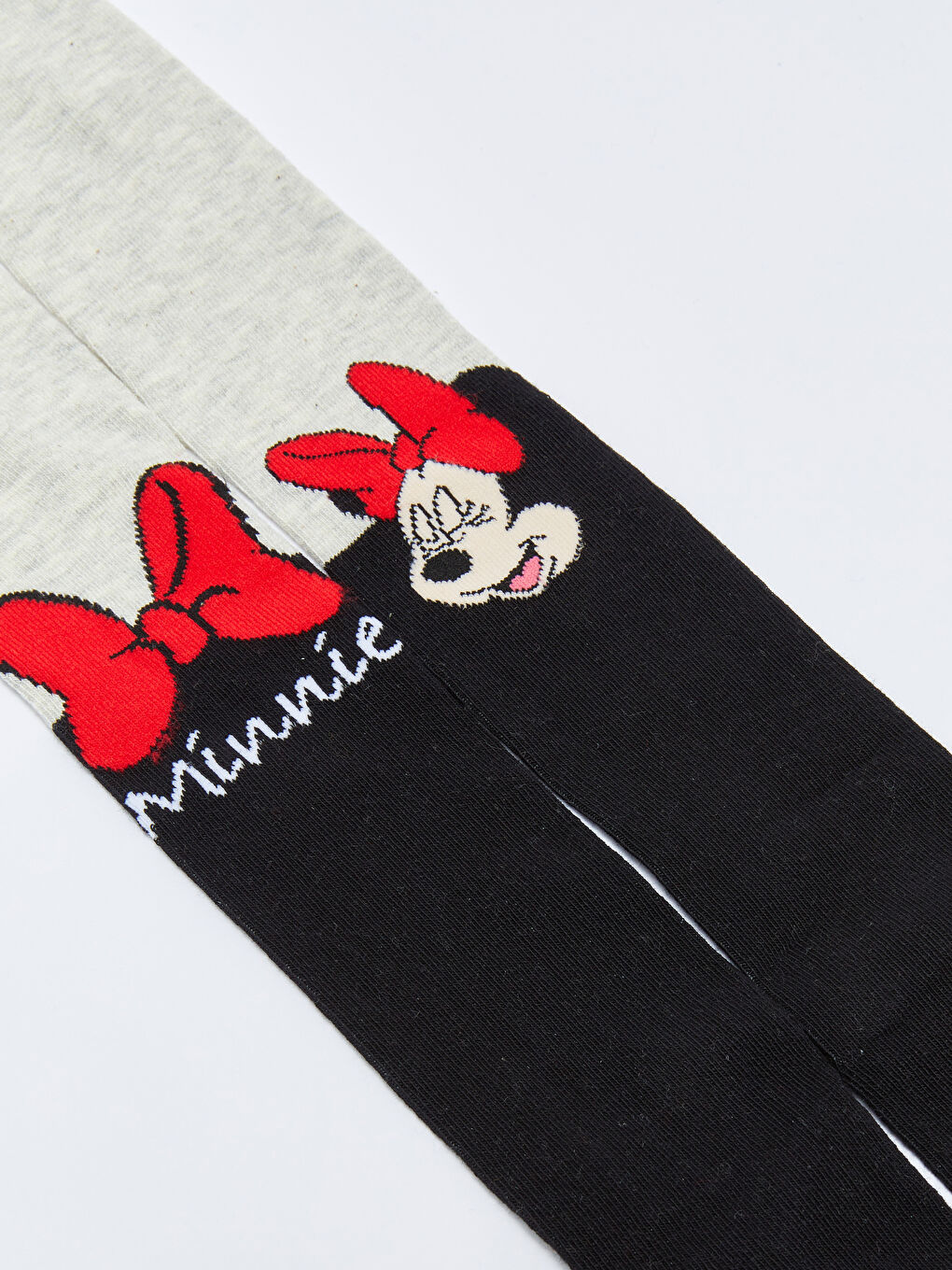 Gri Minnie Mouse Desenli Kız Çocuk Külotlu Çorap-1