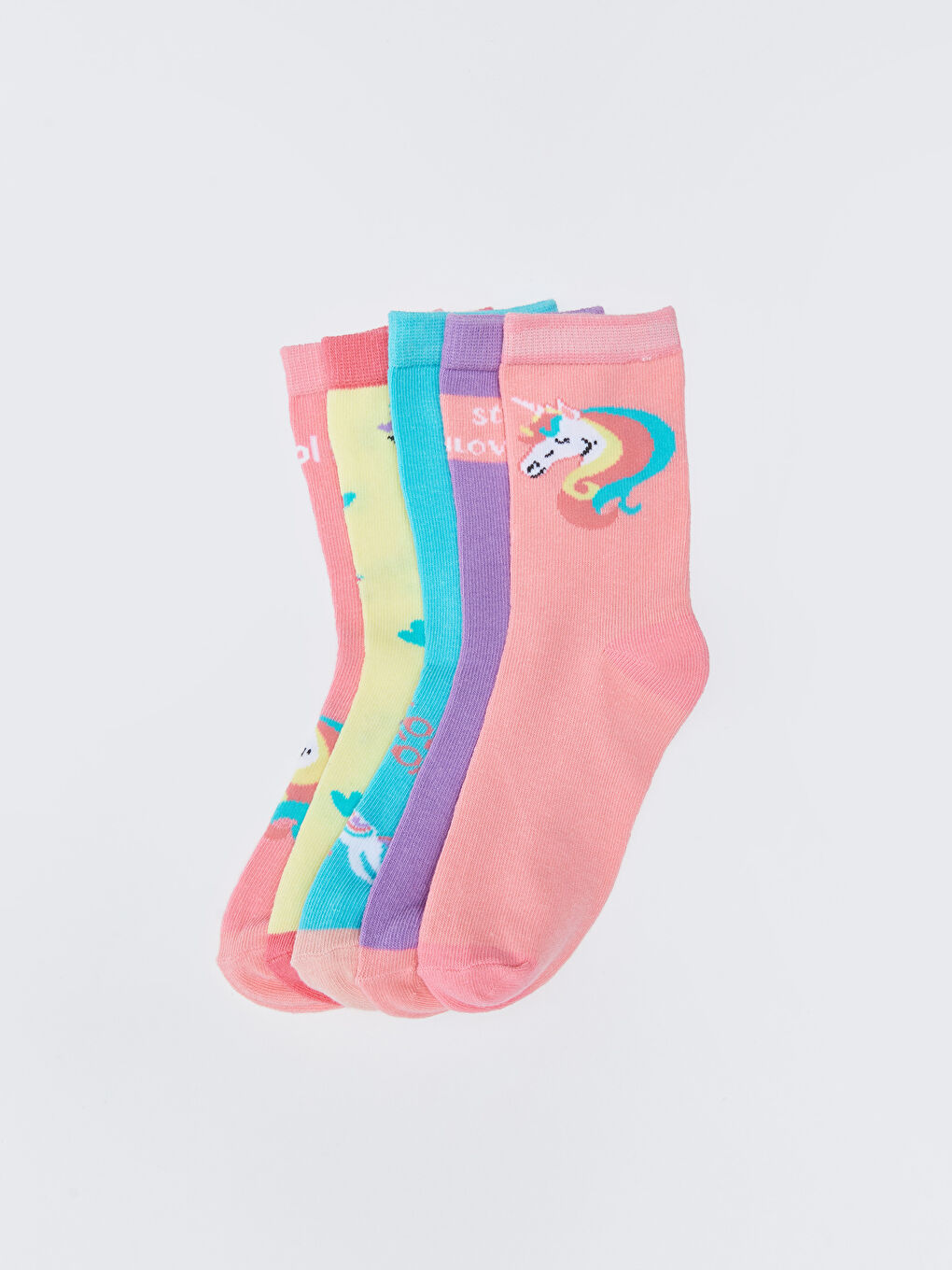 Patterned Girls' Ankle Socks 5 Pack