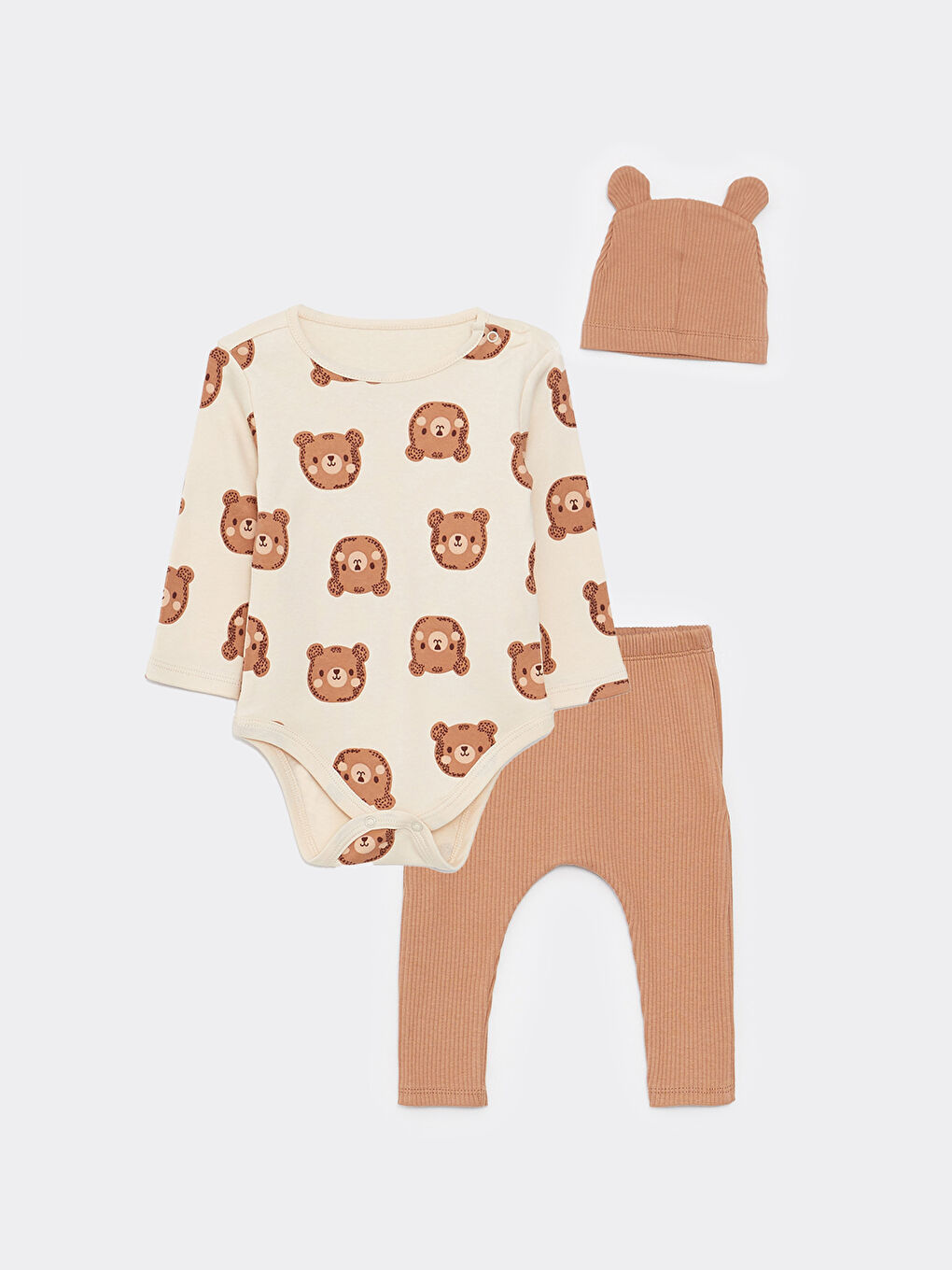 Crew Neck Long Sleeve Printed Baby Boy 3-Pack Set