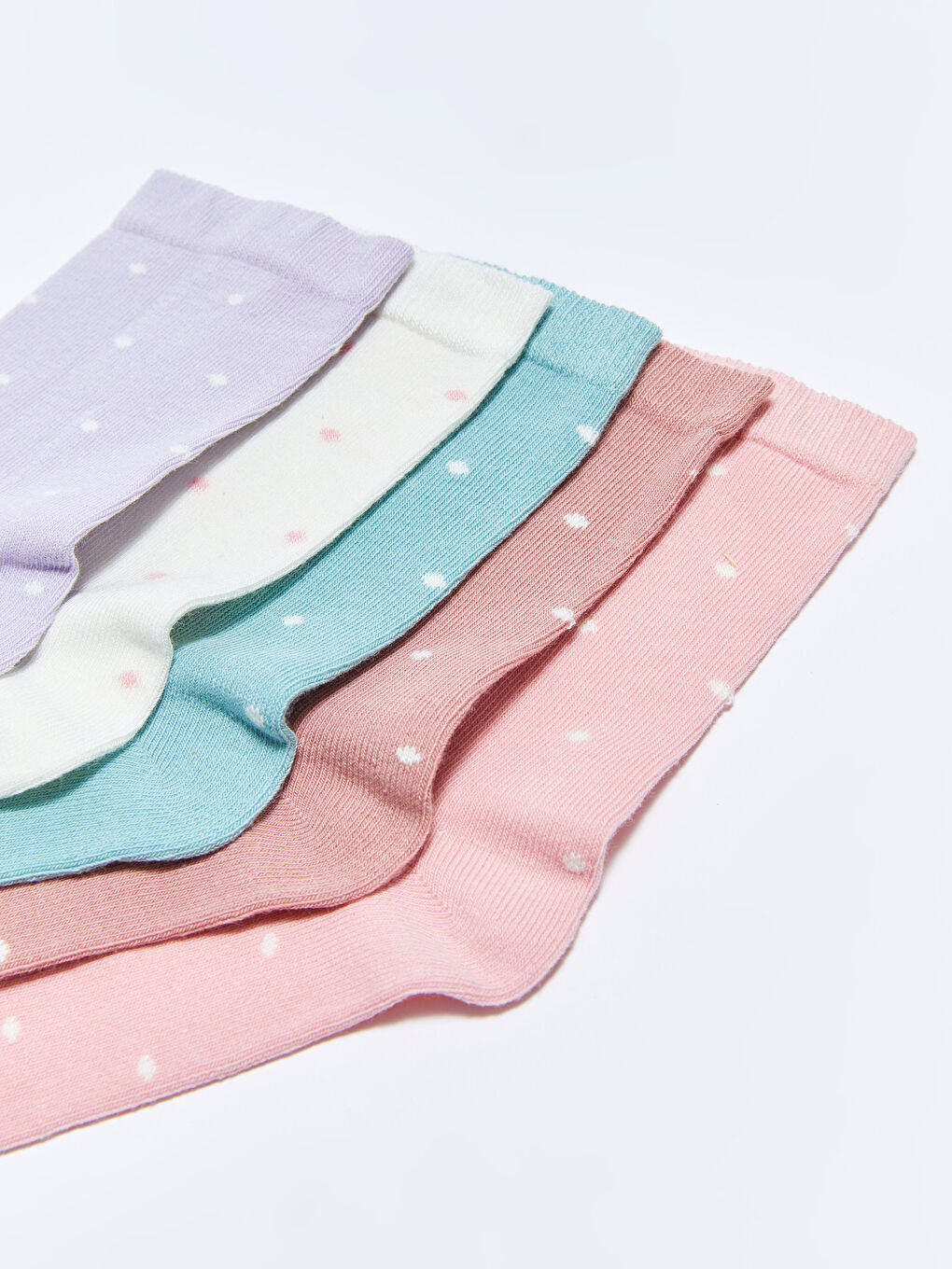 Lila Desenli Kız Çocuk Soket Çorap 5'li-2