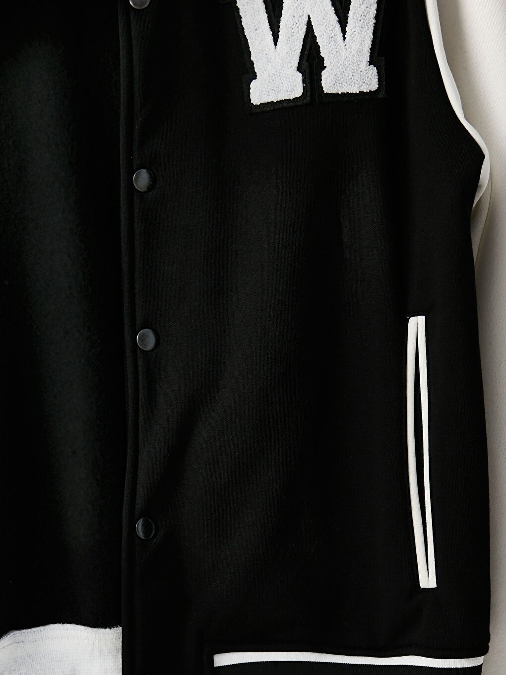 Siyah Standart Kalıp Kolej Yaka Bomber Erkek Mont-6