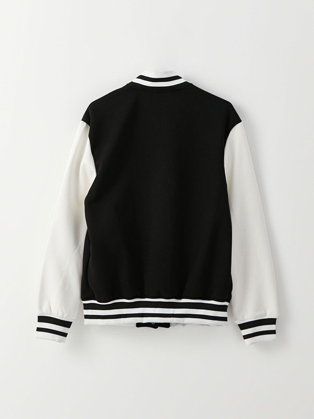 Siyah Standart Kalıp Kolej Yaka Bomber Erkek Mont-7