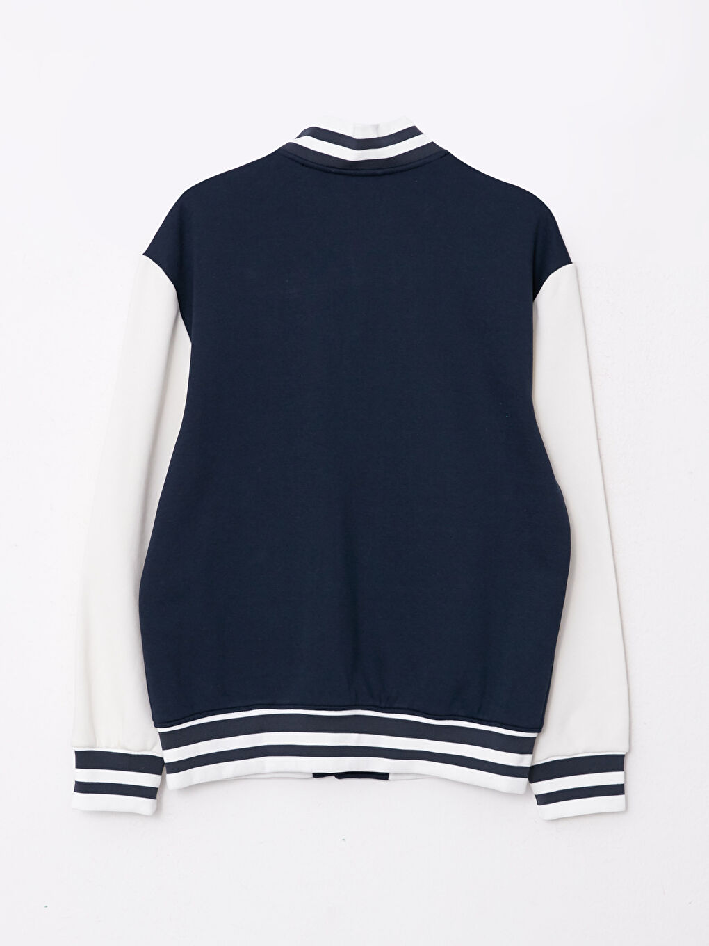 Lacivert Standart Kalıp Kolej Yaka Bomber Erkek Mont-7