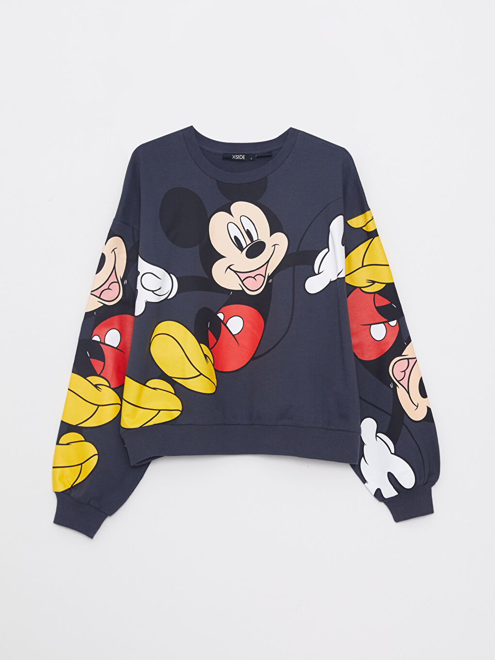 XSIDE Crew Neck Mickey Mouse Printed Long Sleeve Cotton