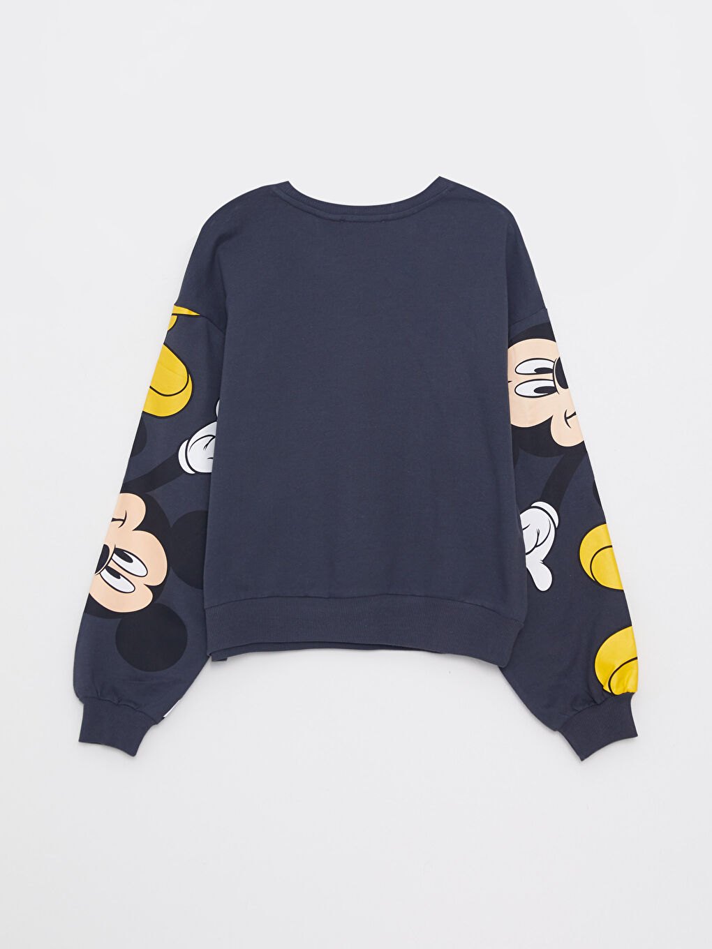 【内祝い】 Crew XSIDE Neck Cotton Sleeve Long Printed Mouse Mickey ミルク