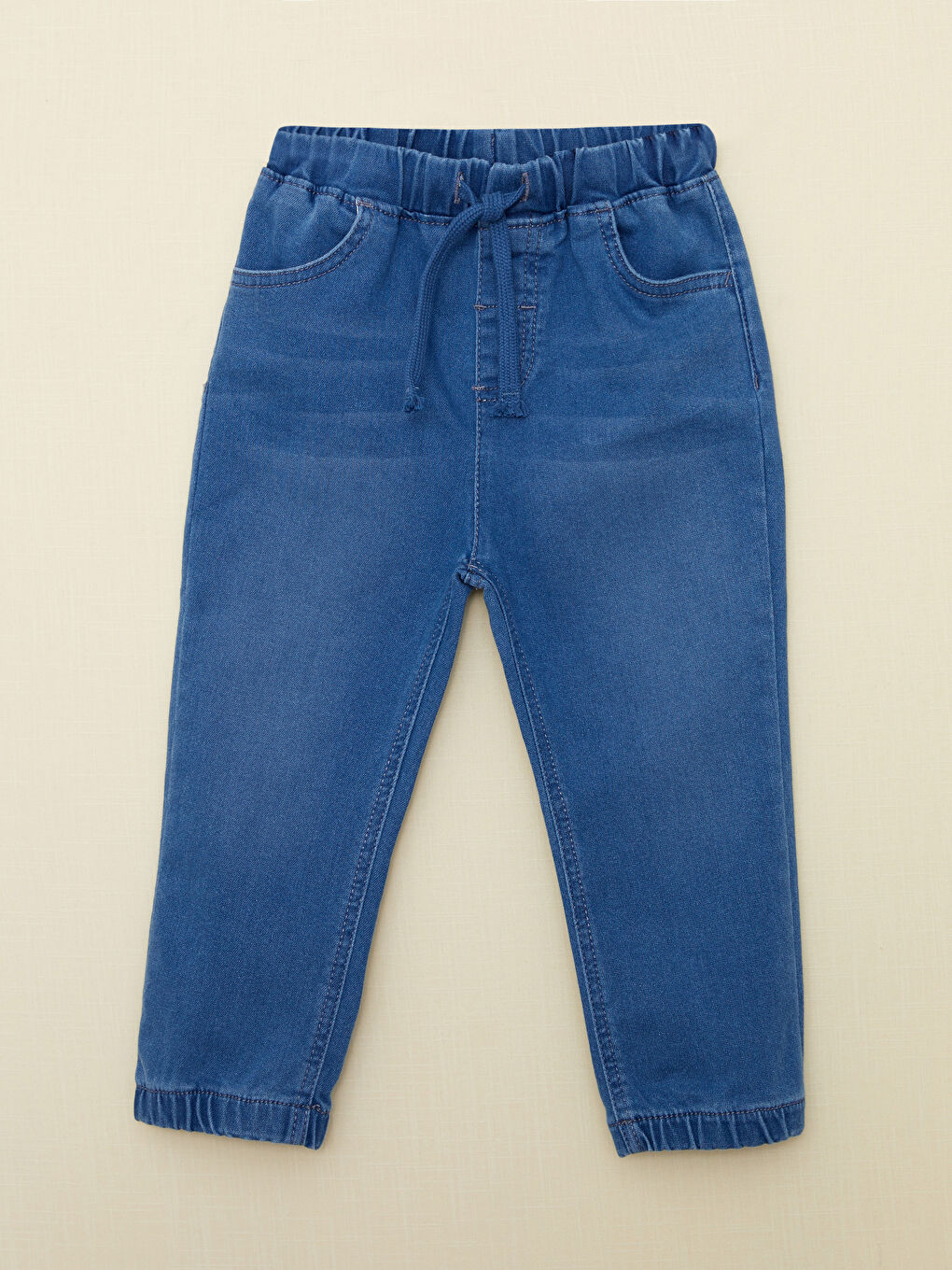 LCW baby İndigo Beli Lastikli Basic Erkek Bebek Jean Pantolon