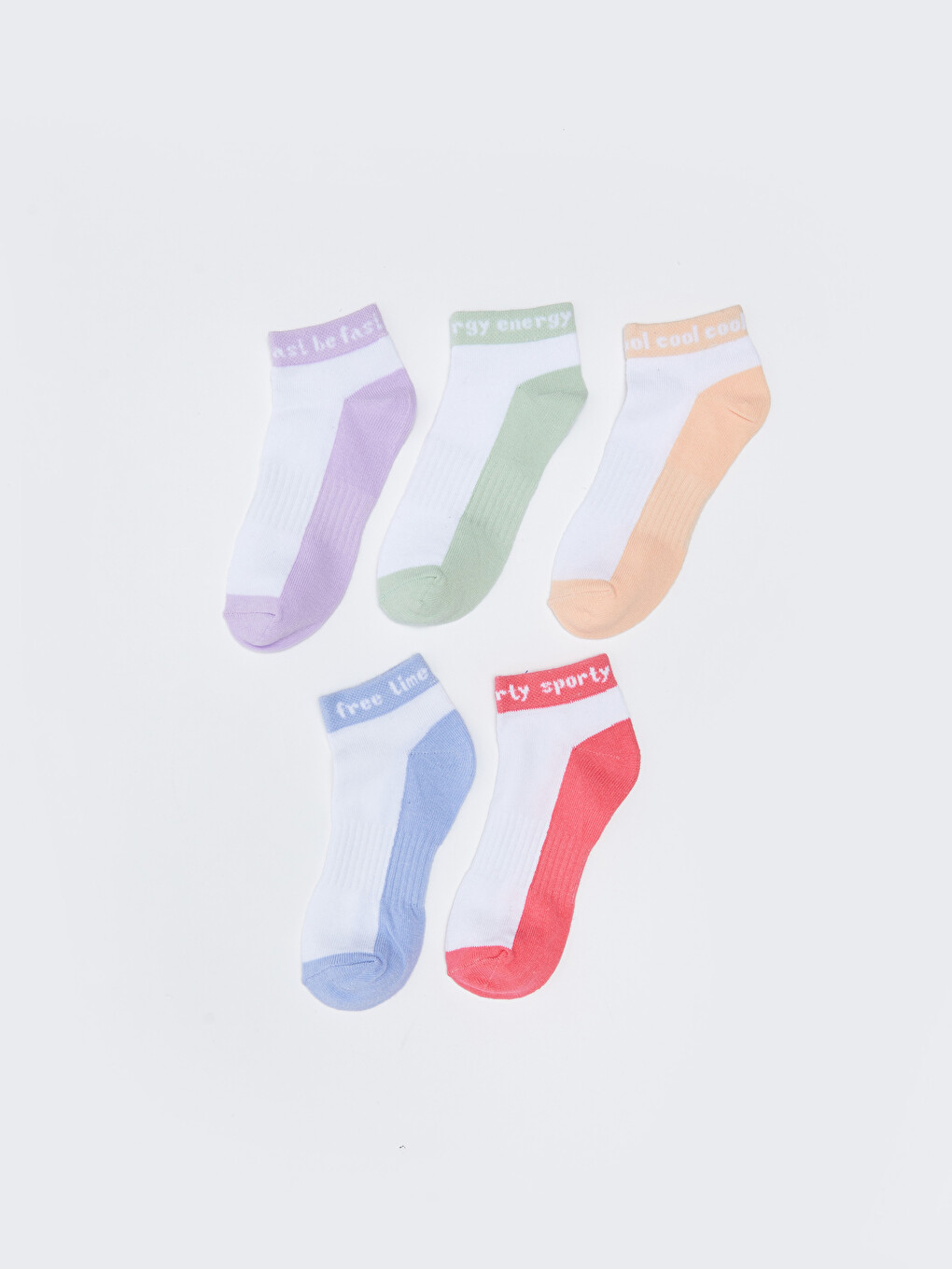 Color Block Girls' Booties Socks 5 Pack-1