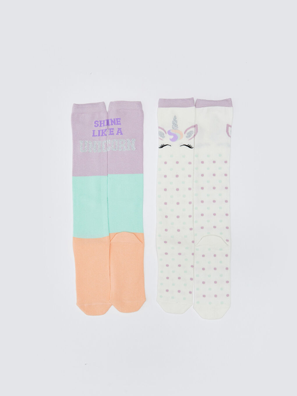 Patterned Girls Knee Socks 2 Pack-1