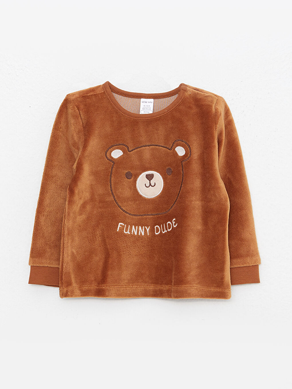 Set 2 Bucăți Bluza și Pantaloni Bebeluși Băieți cu Mânecă Lungă, Guler Rotund și Detalii Brodate-1