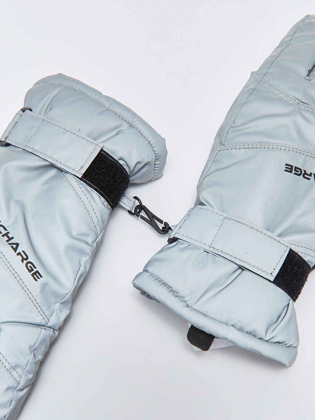 Gri Yazı Baskılı Erkek Kar Eldiveni-4